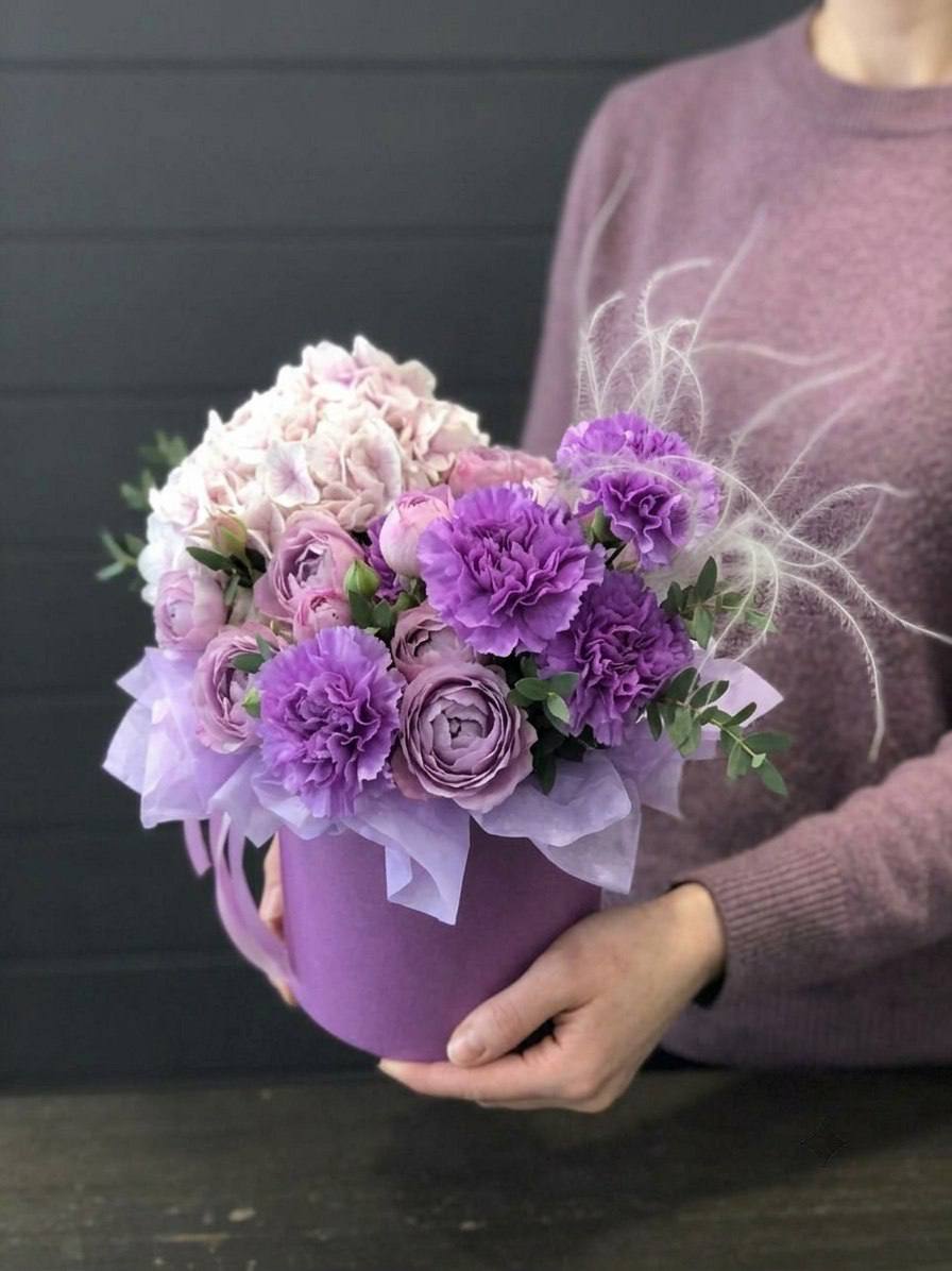 Композиция в коробке: «Фиолетовый рай»
